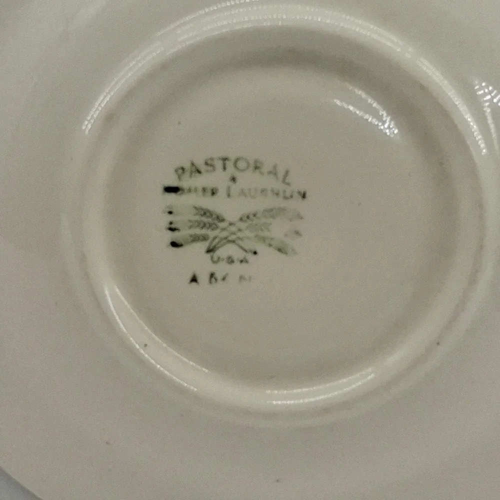 Vtg Homer Laughlin Pastoral Green Bread Plate 6